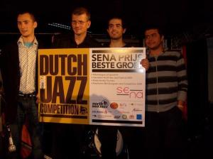 Alex Simu with Srdjan Ivanovic's Quartet at the Dutch Jazz Competition, 2008 (Photo courtesy of Simu)